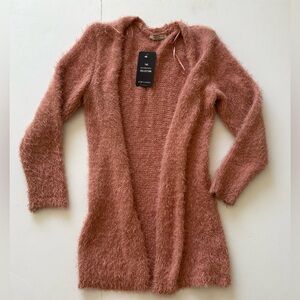 LCW Casual Dusty Rose Fuzzy Open-Front Cardigan Small NWT